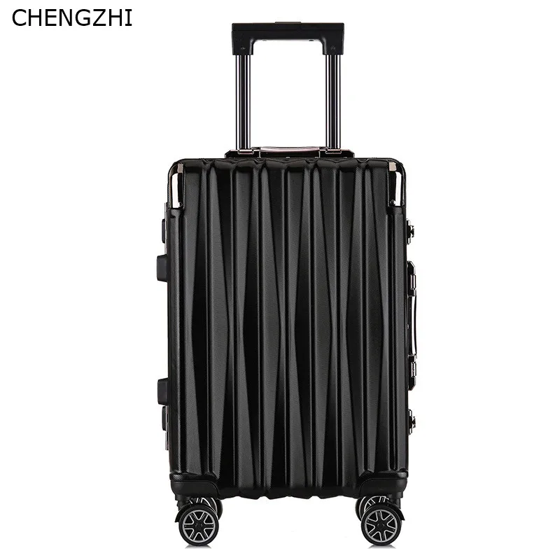 

CHENGZHI 20"22"24"26inch New Style high quality aluminum frame Rolling Luggage Spinner women Travel Bags men travel Suitcase