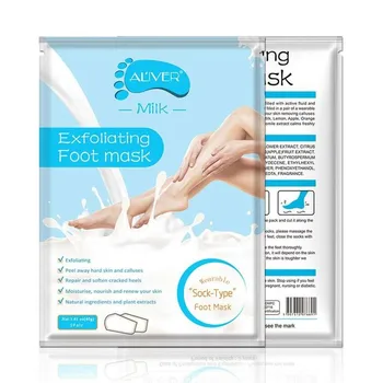 

1 Pair Milk Foot Exfoliating Foot Mask Skin Care Peeling Dead Skin Feet Mask Pedicure Socks Foot Cream for Heels