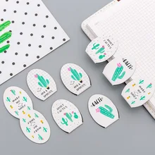 4 шт./упак. и изображением мультяшного кактуса, набор магнитных закладок миниатюрный зажим для бумаги папка Escolar растения магнит книга Знаки Школа канцелярских товаров