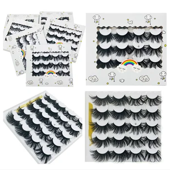 

10 Pairs Imitation Eyelashes with tweezers Fluffy Mink Lashes Soft Natural Eyelashes handmade 8D Makeup False Lashes