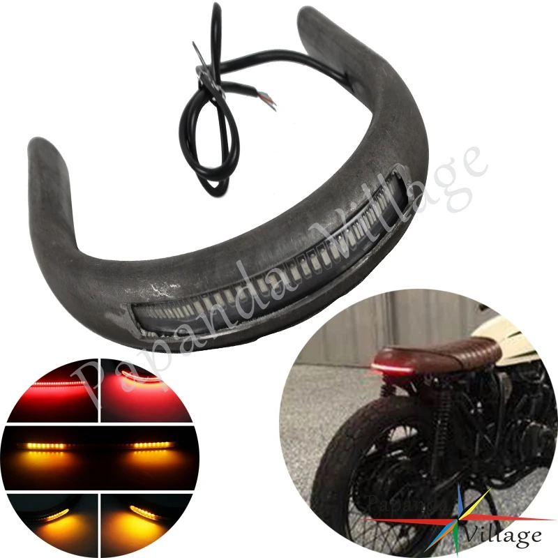 

22mm/25mm Tube Universal Cafe Racer Seat Frame Hoop Brat Style Loop w/ LED Brake Tail Turn Singal Light for Honda Yamaha Suzuki