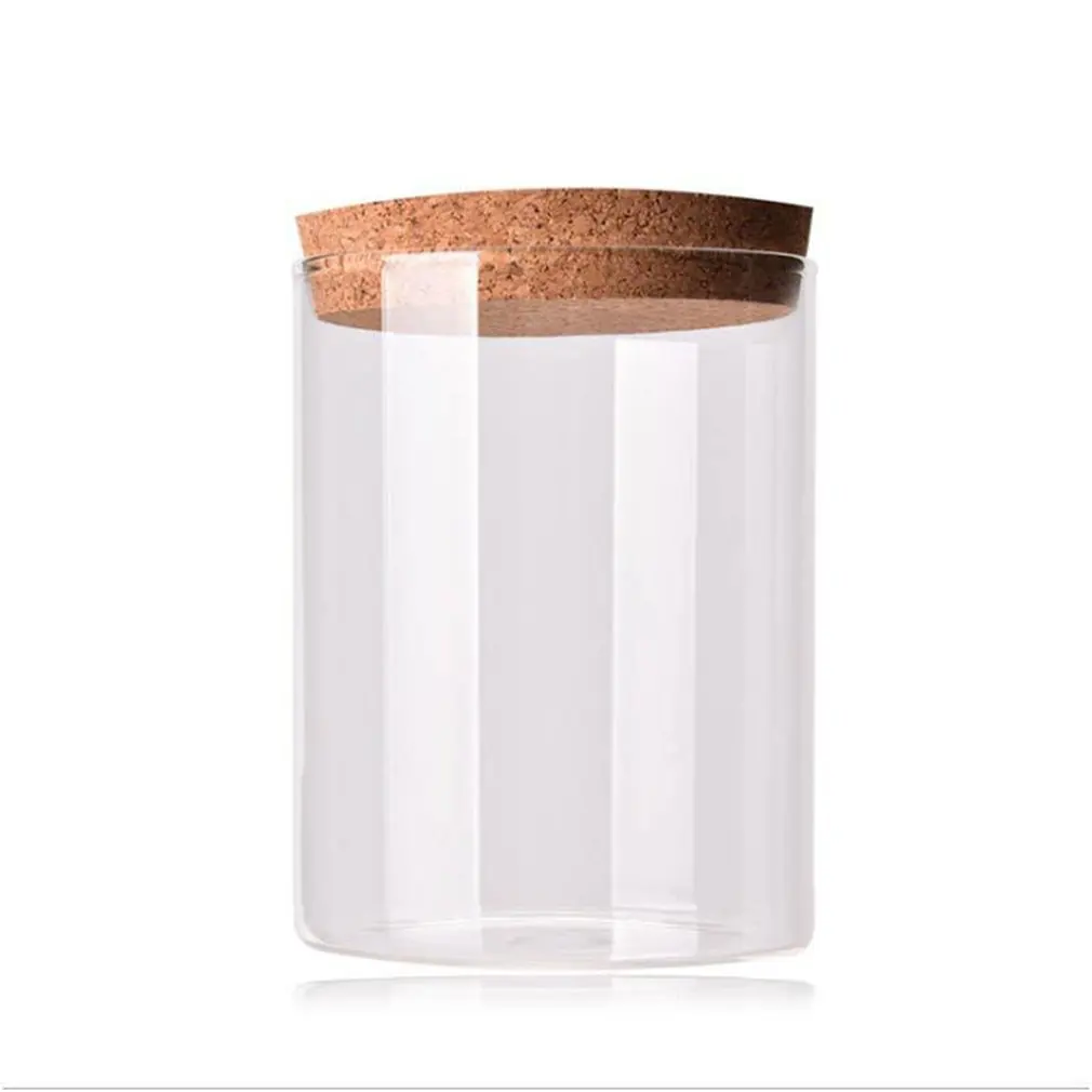 

High Borosilicate Glass Airtight Jars Straight Tea Cans Dried Fruit Snacks Storage Bottles Candy With Cork