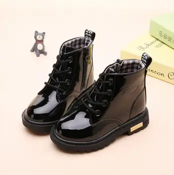 

New Winter Children Warm Shoes PU Leather Waterproof Martin Boots Kids Snow Boots Brand Girls Boys Rubber Boots Fashion Sneakers