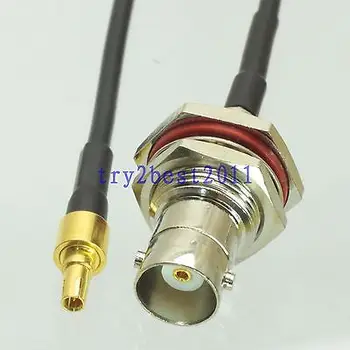 

DHL/EMS 20 Sets RG174 CRC9 plug pin to BNC jack pin bulkhead Straight Jumper pigtail Cable 6inch -C1