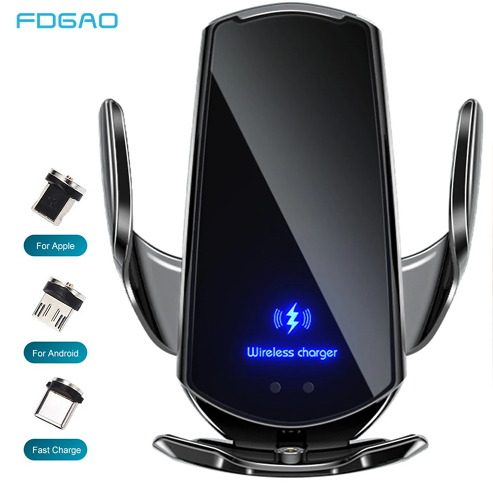 FDGAO Qi Wireless Charger Car Mount Automatic 15W /10W Air Vent Phone Holder for iPhone 12 11 XS XR Samsung S20 S10E Note 20 10