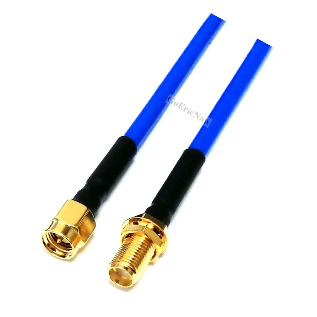 Câble Coaxial RG402 – Connecteur RP-SMA Femelle Vers SMA Mâle, Gaine Bleue – Pour Antennes, WiFi, Radio – Câble Droit, Neuf, Qualité Professionnelle