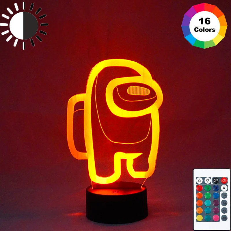 Игра у нас светодиодный 3d лампа 16 Цвет ночной Светильник настольный USB для
