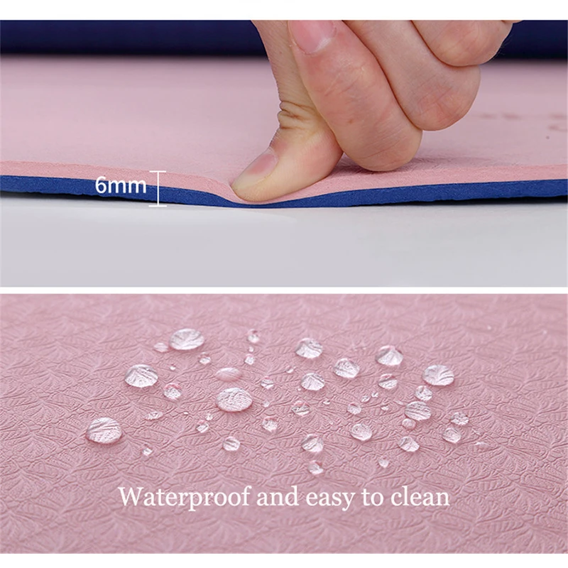 1830*660*6mm TPE Yoga Mat with Position Line Non Slip Carpet Mat For Beginner Environmental Fitness Gymnastics Mats