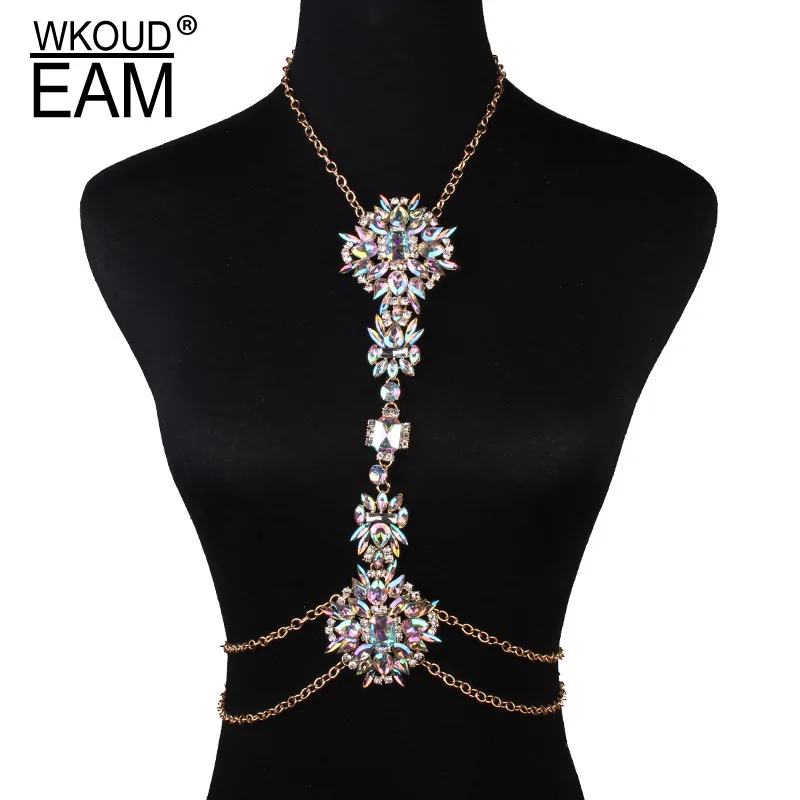 

WKOUD EAM 2020 New Metal Pearl Chain Female Fashion Popular Waist Chain Sweater Shirt Chain High Quality Necklace Lady PE168