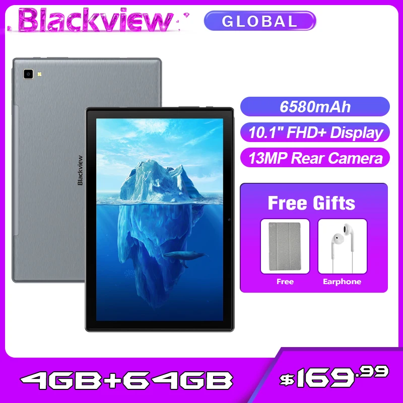 Blackview Tab 8 10 1 дюймовый планшет с четырёхъядерным процессором ОЗУ 4 Гб ПЗУ 64 ГБ 13 МП