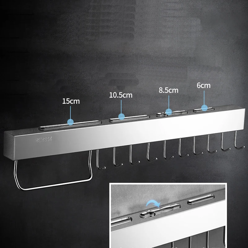 304 кухонная полка из нержавеющей стали для подвешивания на стене подставка для кухонных ножей