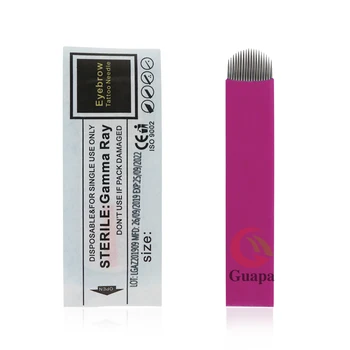 

0.18mm Microblading Needles Eyebrow Tattoo Blades Lamina Tebori Flex Microblading 12 14 16 18 U shape Pink Tattoo Needles