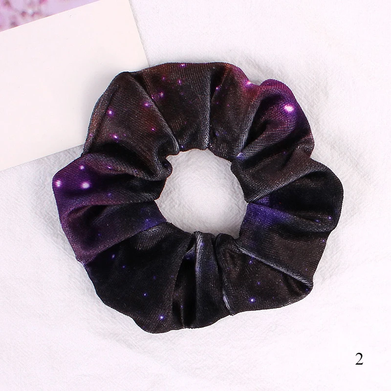 2019 Chiffon Hairbands Starry Sky Printed Ponytail Holders Floral Hair Scrunchie Elastic Hair Bands Printing Women Accesorios