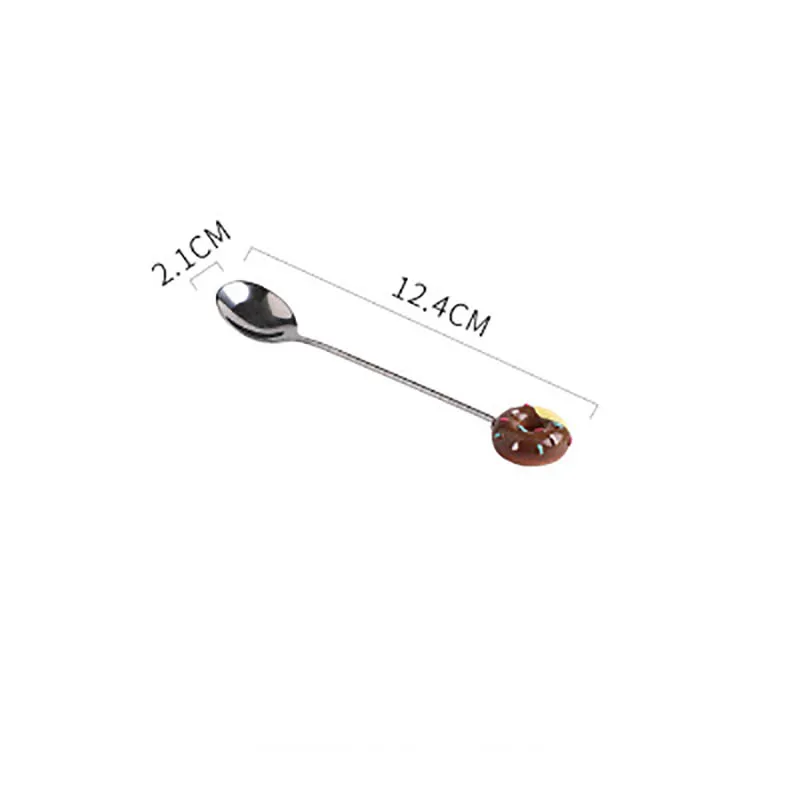 Мультфильм Пончик ложка вилка из нержавеющей стали кофейная и фрукты