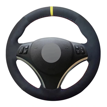 

Black Suede DIY Hand-stitched Car Steering Wheel Cover for BMW M Sport 1 Series E87 E81 E82 E88 120i 130i 120d X1 E84