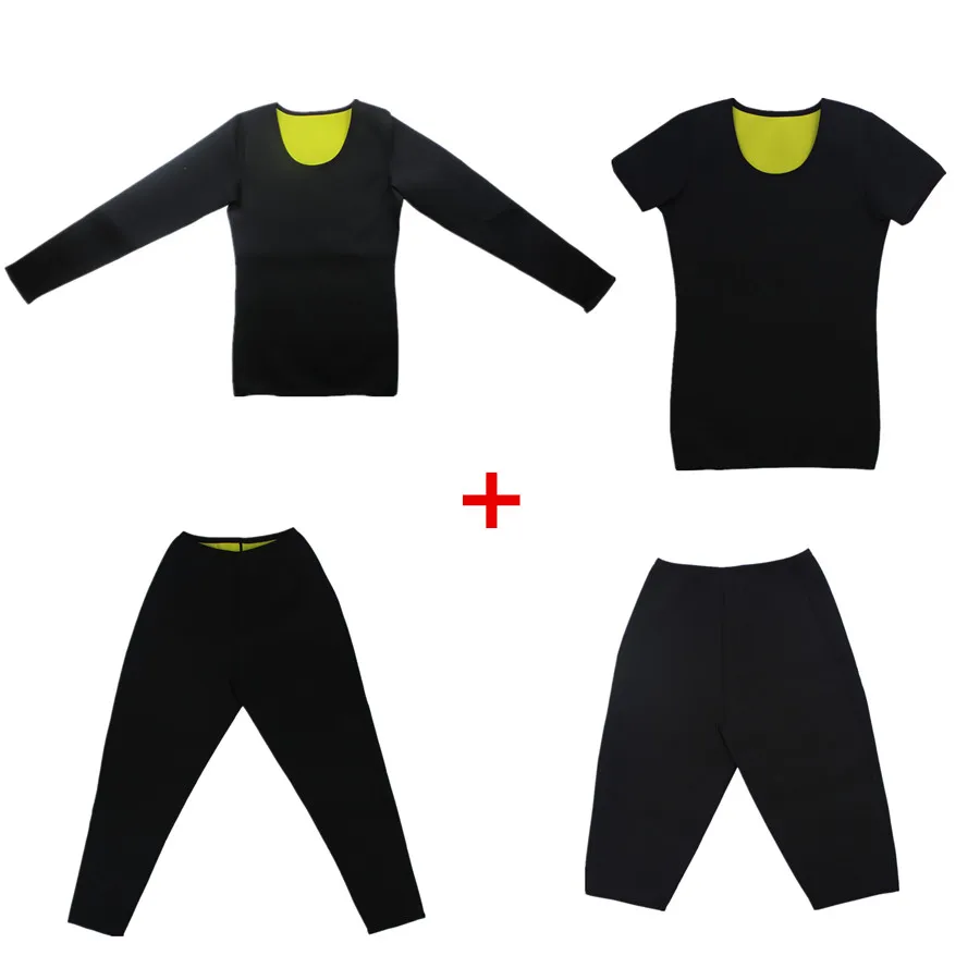 Women Shirt Long Sleeve Body Shaper Pants Set Slimming Tops Fitness Waist Corsets Sport Sweat Sauna Panties Weight Loss Neoprene |