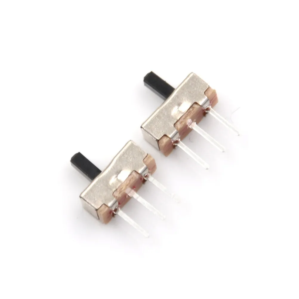 10pcs Interruptor On-off Mini Slide Switch SS12D00 SS12D00G3 3pin 1P2T 2 Position Toggle Switch Handle Length:3MM