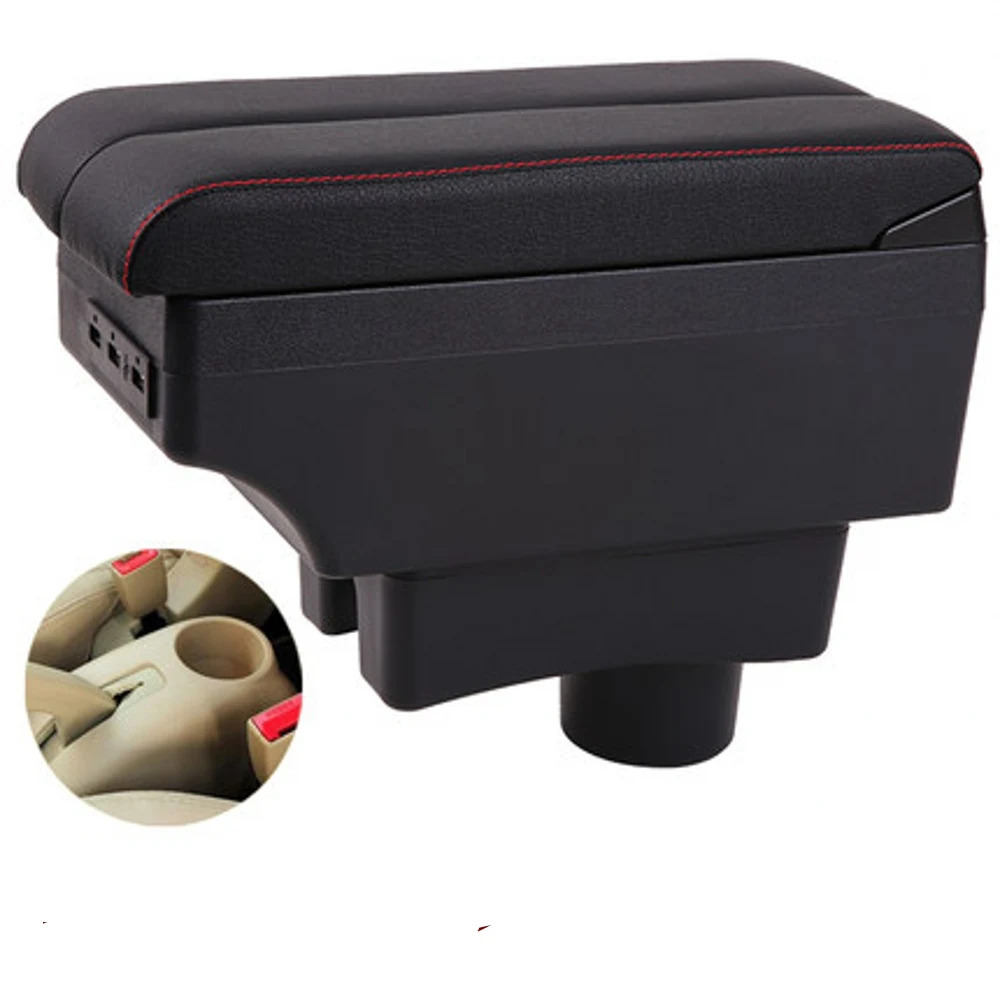 

For Chery A13 Celer Fulwin Armrest Box Elbow Rest Center Console Storage with Phone Charging USB Interface Cup Holder