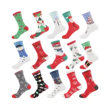 New autumn and winter new year fashion Santa Claus Christmas snow elk gift cotton socks men and women Christmas gifts