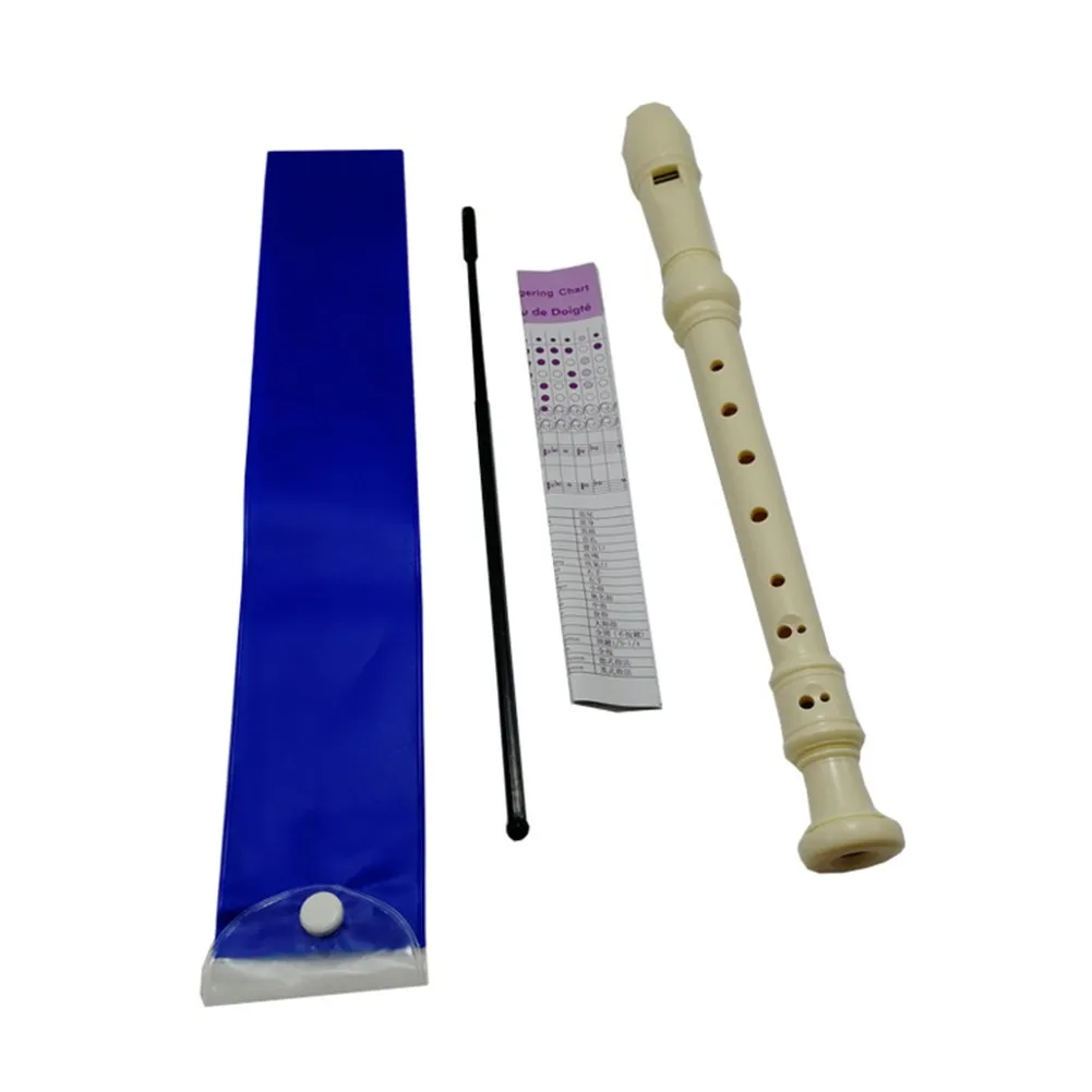 case bag instrument with cleaning pole Kids flute instrument 8-hole soprano music recorder Purple 