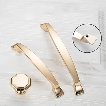 Gold Door Handles Wardrobe Drawer Knobs Kitchen Cabinet Knobs and Handles Fittings for Furniture Handles Hardware Accessories