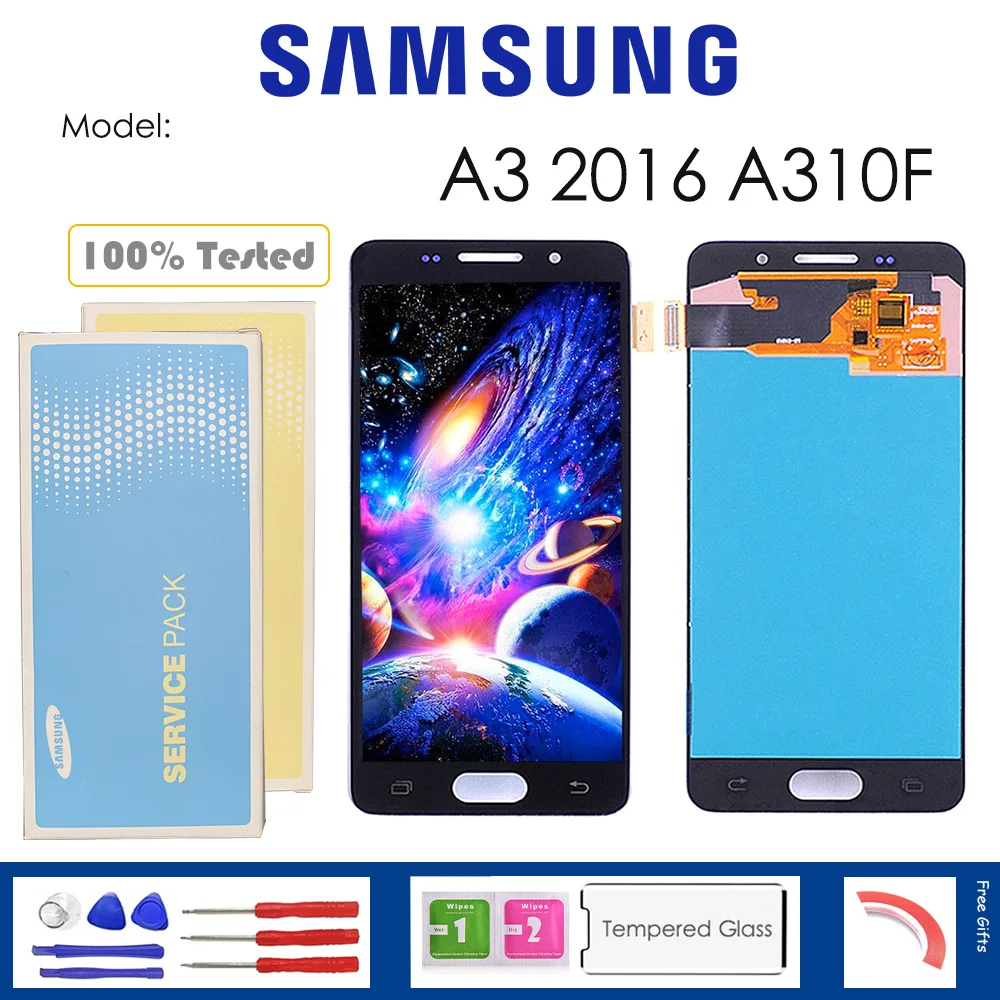 

For Samsung Galaxy A3 2016 A310F LCD Display With Touch Sensor Glass Digitizer Assembly with kit