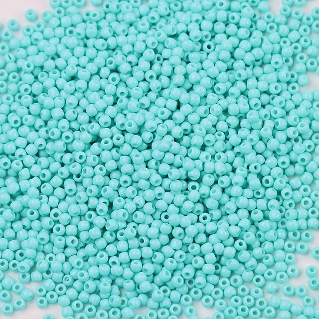 10g 720 Pieces 2mm Austria Solid Color Bead 12/0 Opaque Neon Round Beads Glass Seed Beads Handmade DIY Jewelry Bags Accessories 343 Mint