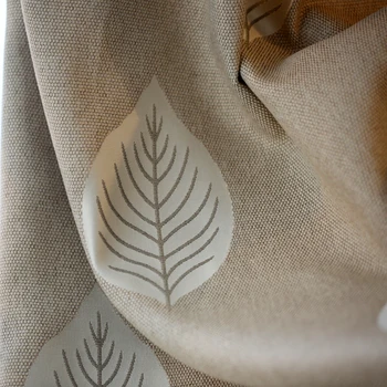 

modern khaki leaf jacquard blackout curtains for living room, Readymade interior design green bedroom curtain (#LRDY1805)
