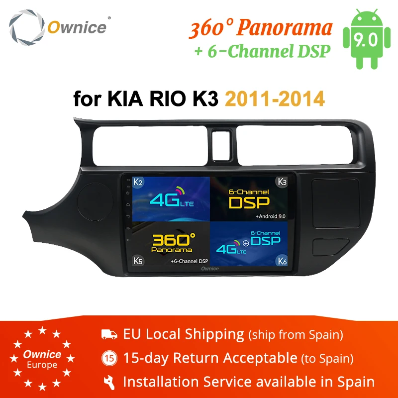 Автомобильный мультимедийный плеер Ownice Android 9 0 Автомагнитола для Kia K3 RIO 2014 2013 2012