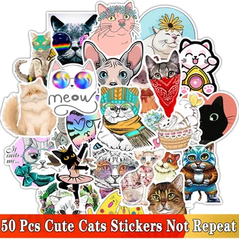

50 Pcs JDM VSCO Girls Cute Cats Animal Graffiti Sticker for Suitcase Laptop Bike Luggage Scooter Skateboard Toys DIY Stickers