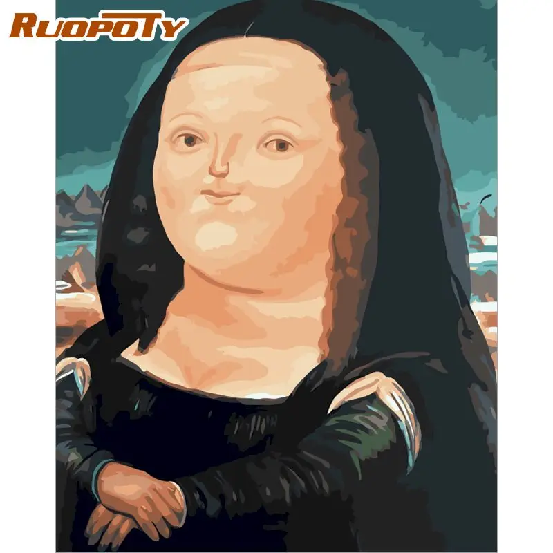 Ruopoty Figure Painting By Numbers Mona Lisa Diy Kits For Adults On