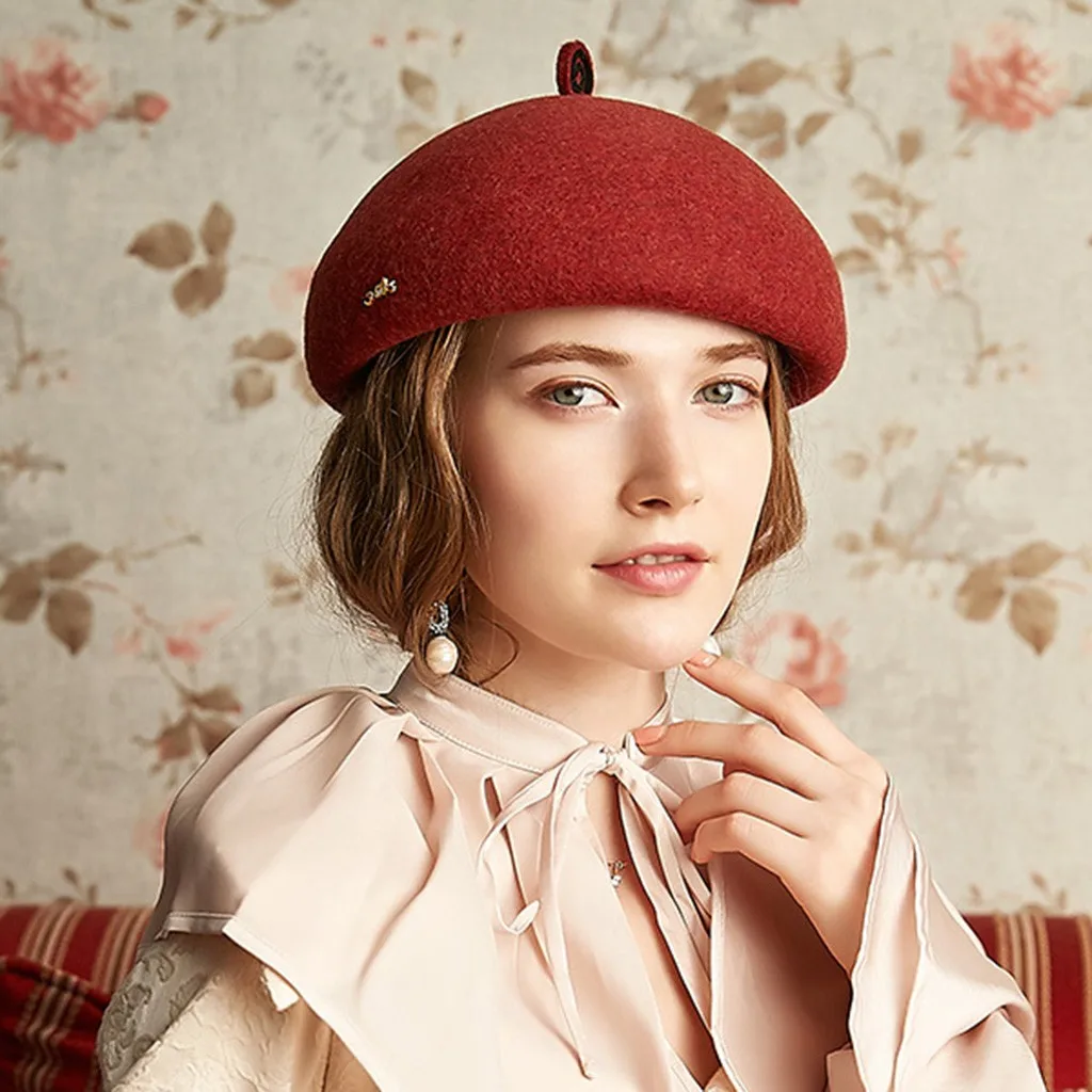 Зимние женские шерстяные вязаные береты во французском стиле с буквенным принтом, женские модные теплые береты, женские шапки бини, шапка#35