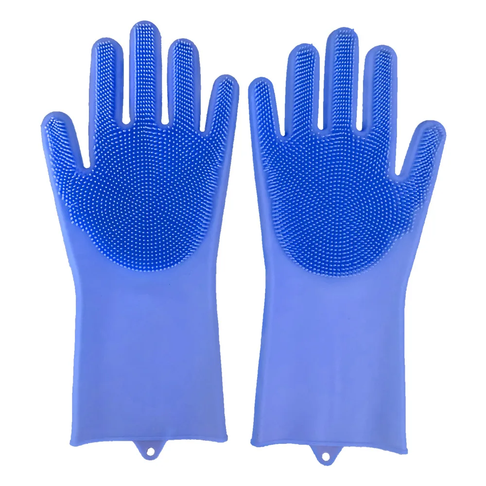 3415 Grass green triblend-min 2pcs Silicone Cleaning Gloves Multifunction Magic Silicone Dish Washing Gloves For Kitchen Household Silicone Washing