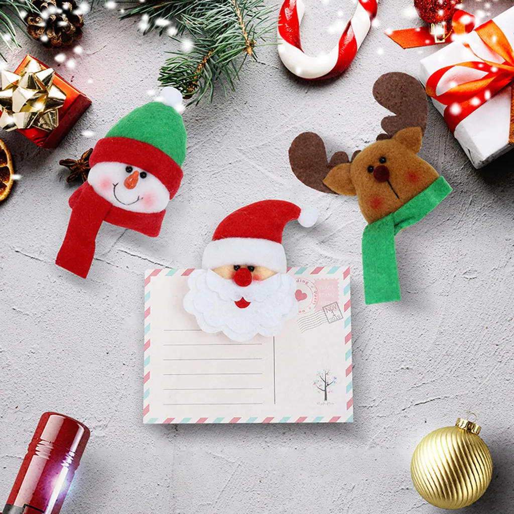 Рождество магниты на холодильник стикер сообщений милый Санта снеговик олень холодильник магнит кнопка кухонные аксессуары домашний Декор# YL1