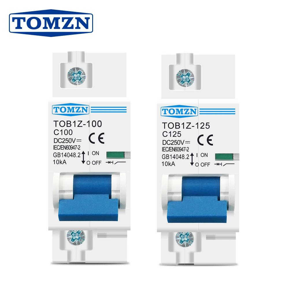 Tomzn TOB1Z-125 1P 80A 100A 125A DC MCB 250 В Автоматический Выключатель ДЛЯ Фотоэлектрической Системы