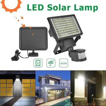 

120LEDs Solar Wall Lamp LED Flood Light Motion Sensor IP65 Outdoor Spotlight Safety Flood Lamp Night Lighting