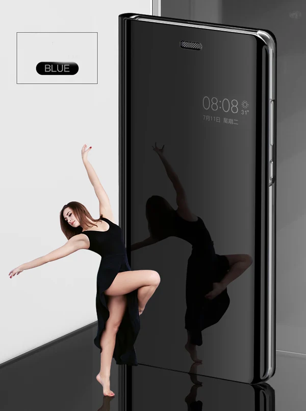 Black Умный зеркальный флип-чехол для samsung Galaxy A50 A70 A40 A30 A20 A10 A80 A90 A10E A20E A10S A20S A30S A40S A50S чехол для телефона чехол - Цвет: Black