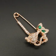 [Фигура Oumuli] корейский стиль креативная Женская Брошь высшего класса с драгоценным камнем кошка моделирование милый животное брошь