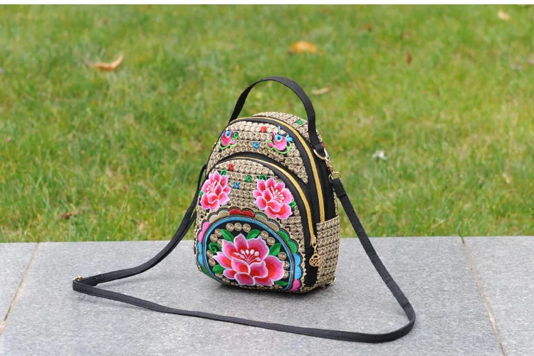 best stylish backpacks for work 2020 Hot Sale Women's Vintage Folk-Custom Mini Backpack Flower Embroidered Shoulder Crossbody Bag Daypack for Travel stylish backpack purse