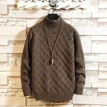 Осенне-зимний мужской свитер, Модный хлопковый пуловер с круглым вырезом в стиле пэчворк, Мужской приталенный вязаный свитер с длинным рукавом, мужские свитера