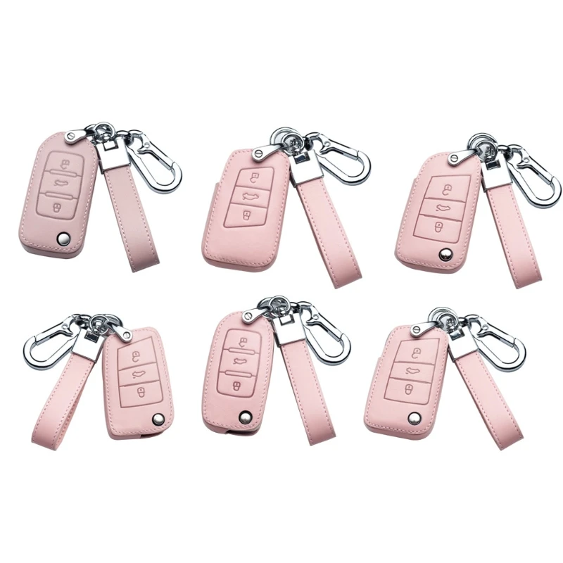 Funda de cuero rosa para llave de coche, cubierta de protección completa adecuada para herramientas protección de llave de Control remoto de vehículo|Carcasa de llave para coche| - AliExpress