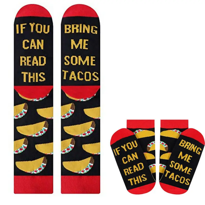 Новые носки унисекс, если вы можете почитать это, возьмите мне некоторые Тако с принтом букв носки для женщин