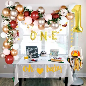 

PATIMATE Rose Gold Balloon Garland 1st Birthday Party Decoration Kids Wedding Birthday Balloon Baby Shower Boy Girl Decoration