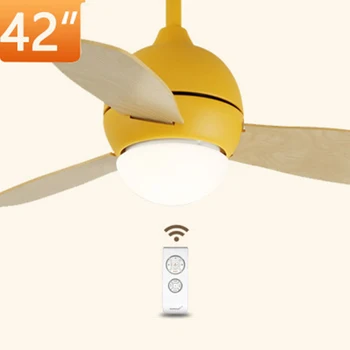 

Nordic Ceiling fan lamp Remote Control with lights 42 inch cooling fans 220V AC Multi color for Restaurant Kid's Room