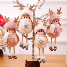 New Year Latest Christmas Cute Silk Plush Angel Doll Xmas Tree Ornaments Noel Christmas Decoration for Home Kids Gifts