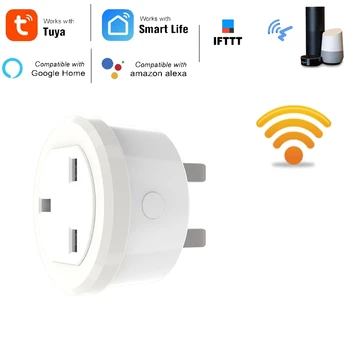 

13A Socket Wireless WiFi Smart Sensor Light Lamp Power Plug for Home Tuya Work with Alexa Google Home UK Plug