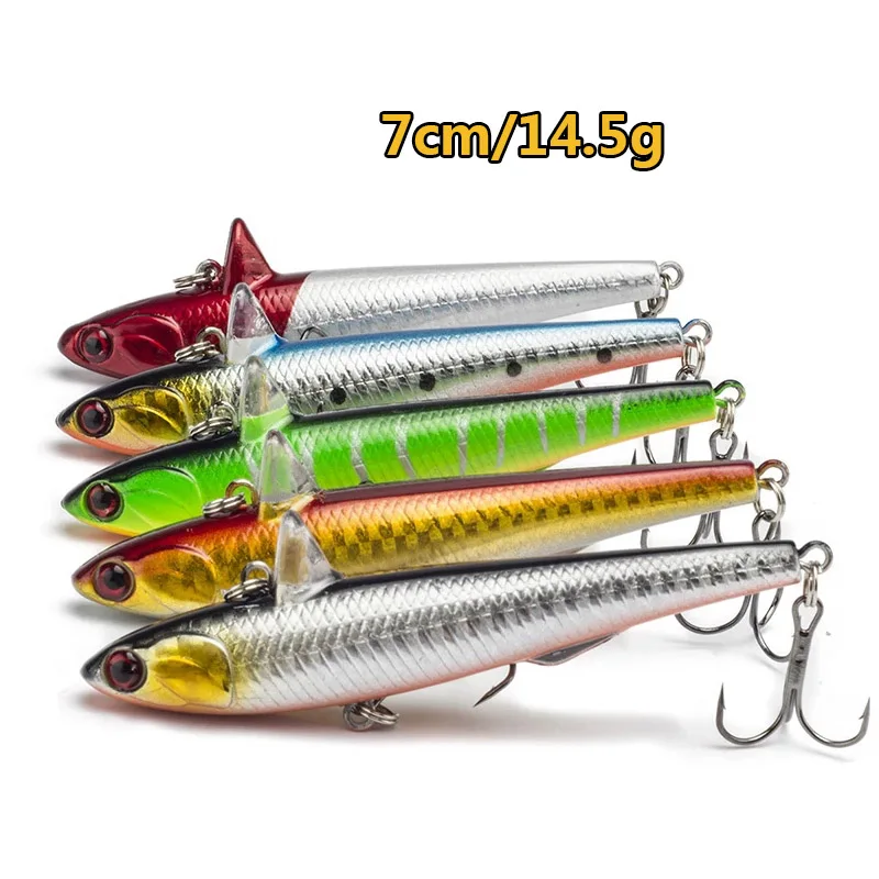 1 шт. Фирменная Рыболовная Приманка Minnow Crankbait Popper Pencil VIB со скидкой ценовые