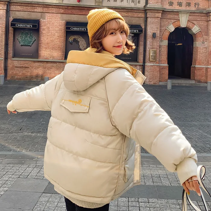 

2019 Autumn And Winter New Style Large Size Dress down Jacket Cotton-padded Clothes Women's Short Cotton-padded Clothes Fat Mm 2