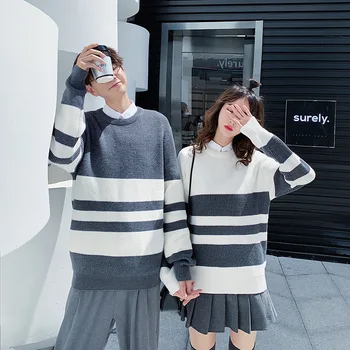 

Christmas couple sweater knitwear clothing college fashion korean style lovers women family look matching clothes outfit wear 12