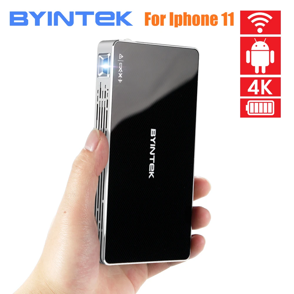 Карманный светодиодный проектор BYINTEK P10 Smart Android Wi Fi Full HD 2020 P MAX 4K|Проекторы для